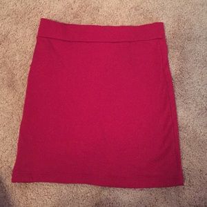 Red mini pencil skirt