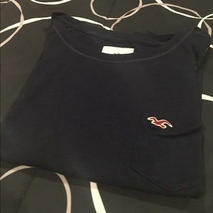 Hollister navy crop tee