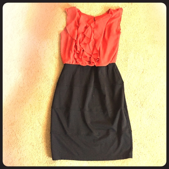 Orange and black dress