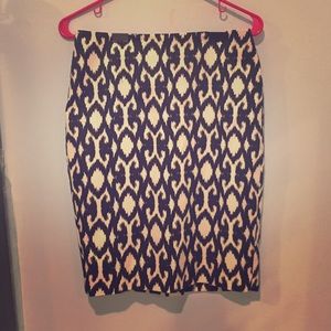 Black and White Print, Pencil Skirt