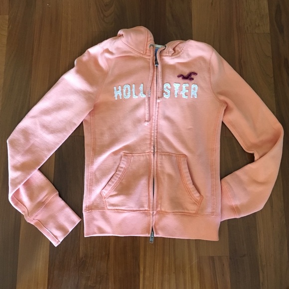 Orange Hollister full zip hoodie