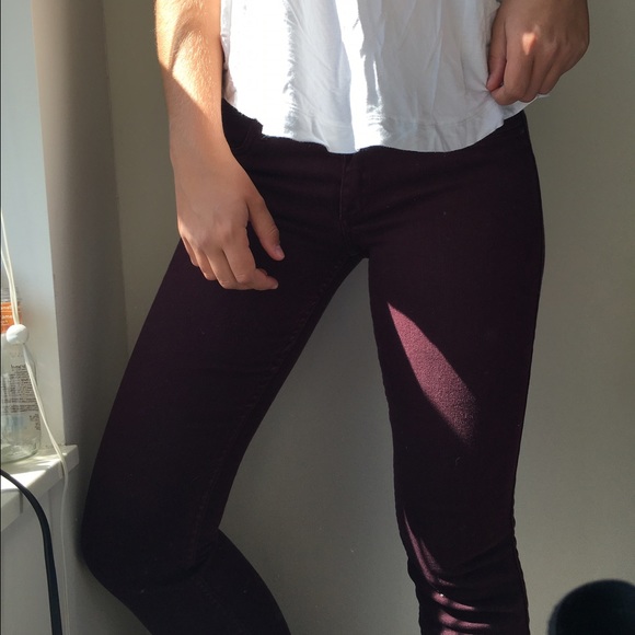 Maroon women's Abercrombie and Fitch Jeans - Picture 1 of 4