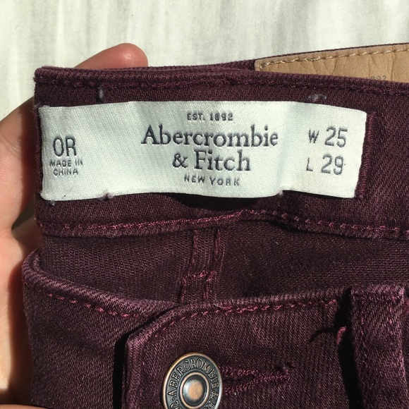Maroon women's Abercrombie and Fitch Jeans - Picture 4 of 4