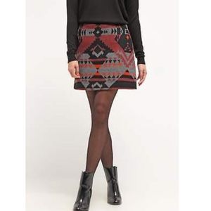 Gap wool blend print mini skirt