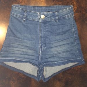 high waisted jean shorts