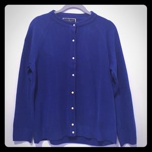 Royal Blue Cardigan Swearer with Pearl Buttons