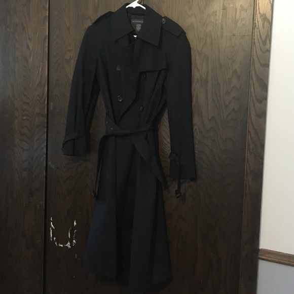 Black knee length trench coat