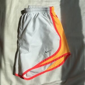 White women's Nike athletic shorts