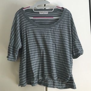 Green and white striped shirt