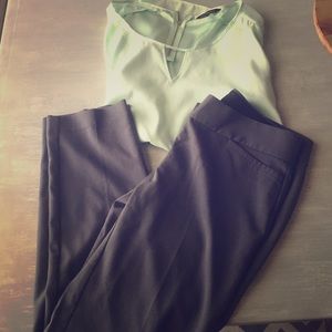 Loft Straight Leg Ankle pants in grey/charcoal