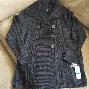 Macy's Dark Gray Sweater Coat Sz XL
