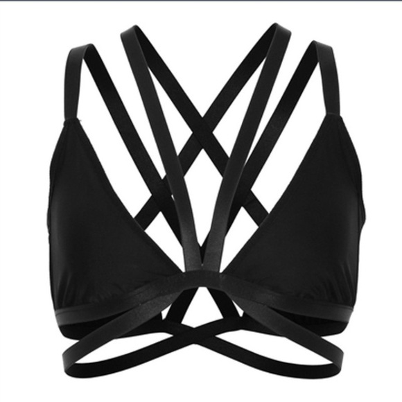 Tops - JUST IN!! Sexy Black Strappy Bralette