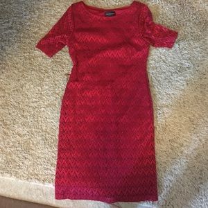 Red lace party dress size 10 (stretchy fabric)