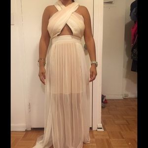Criss cross ivory dress