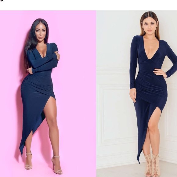 Never been worn navy blue asymmetric dress - Picture 1 of 1