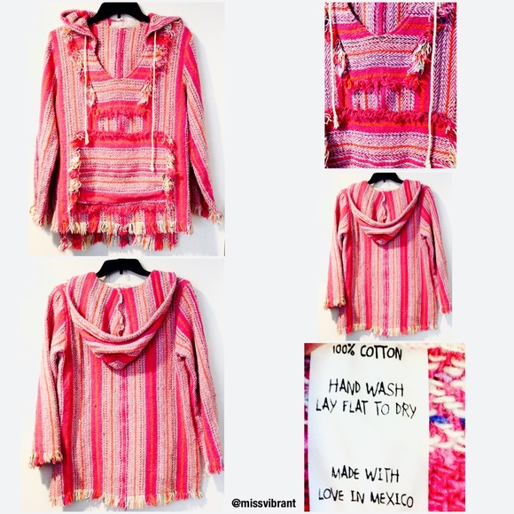 Jen's Pirate Booty Brand, SM Striped Poncho w/Hood