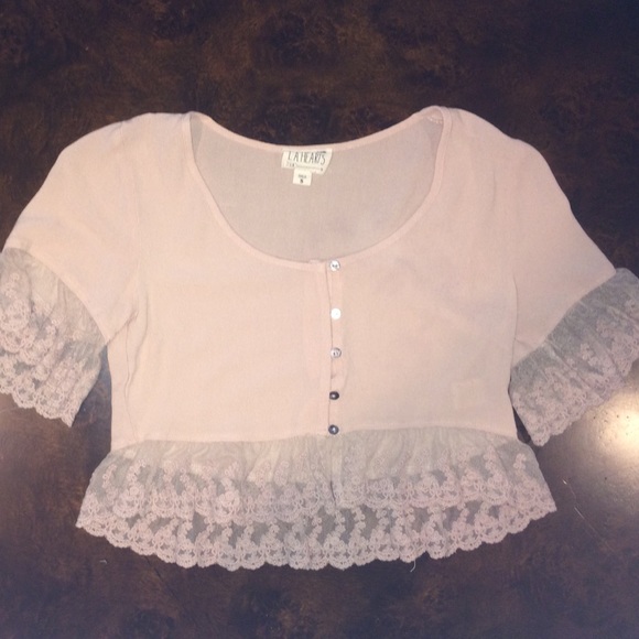Light pink LA hearts crop top