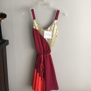 Red/Orange/Gold Sequined Dress