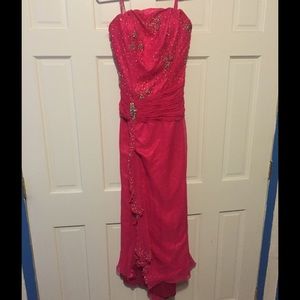 Hot pink prom dress