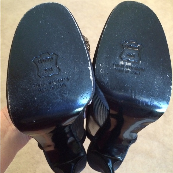 Stuart Weitzman Black Satin Open Toe Sandal - Picture 4 of 4