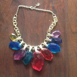 Gold and Gem Statement Necklace