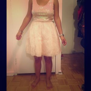 Faux feather skirt dress