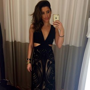 BCBG MARILYNE V-NECK CUTOUT GOWN SIZE 0 NWT!