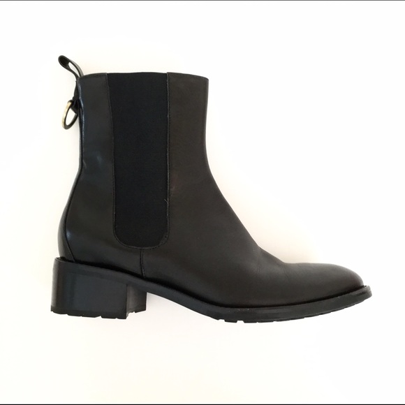Cole Haan Nike Air Black Leather Ankle Boots