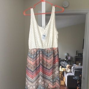 Charlotte Russe dress high low, above the knee.