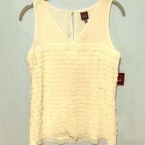 Fun, White Sleeveless Blouse NWT