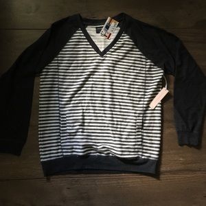 Stripe top with pockets NWT Sz Lxl