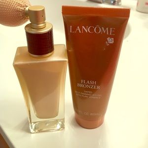 Lancôme bronzer and Victoria secrets powder spray
