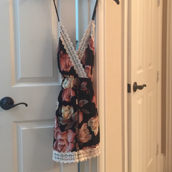 Cute floral and lace romper