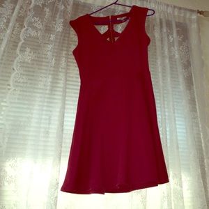 Fun Mini Maroon Dress