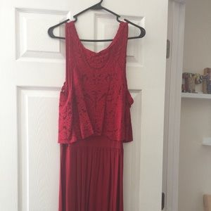 Anthro red dress