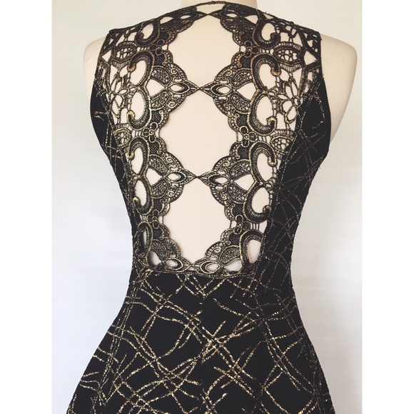 Black & Gold Party Dress - Picture 3 of 3