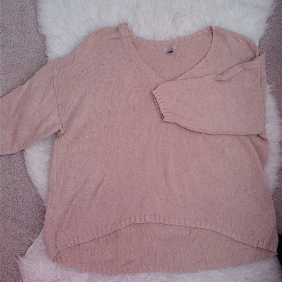 Tan cropped knit sweater