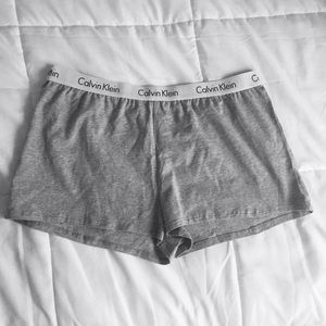 grey Calvin Klein shorts