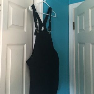 Black overall dress