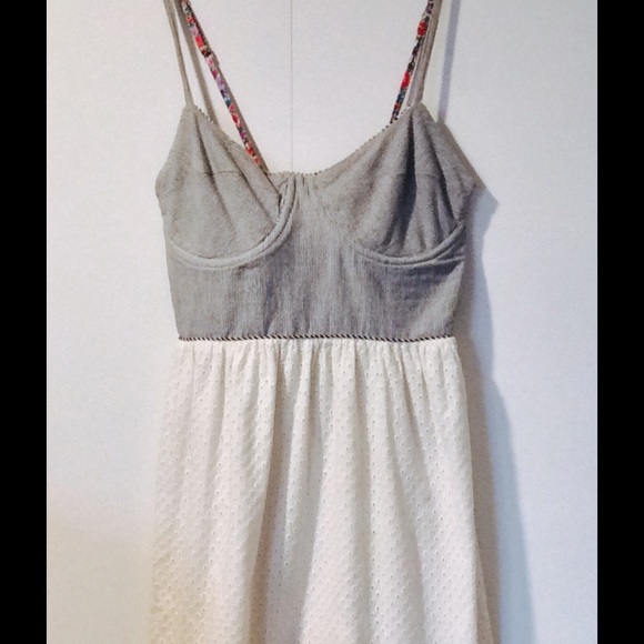 Roxy Brand Skater Dress, Striped + Floral Pop, SM. - Picture 2 of 4