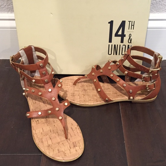 14th & Union Tan Studded Sandals - Picture 1 of 1