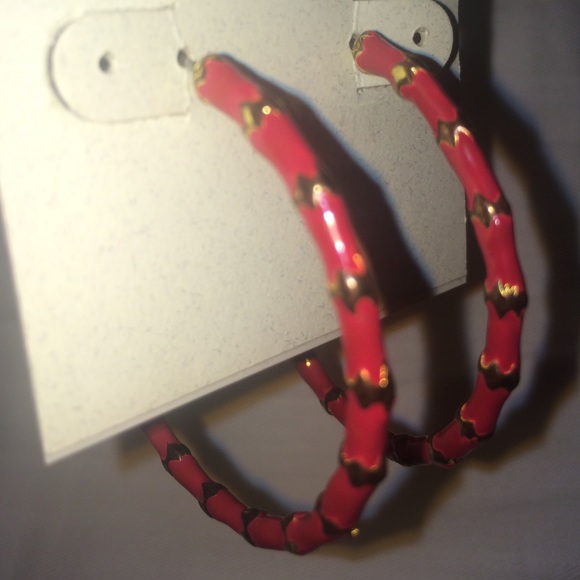 Red Hoop Earings