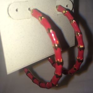 Red Hoop Earings