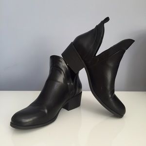 black cutout booties