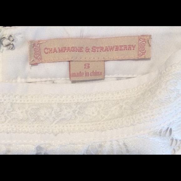 Champagne & Strawberry Brand, White Skirt, Small. - Picture 4 of 4