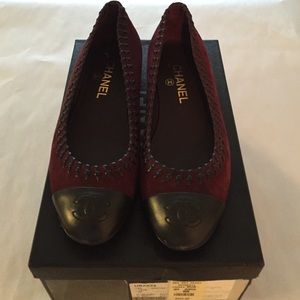 Like new Chanel suede ballet flats in box