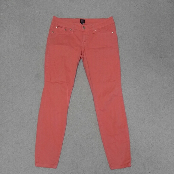 Orange skinny jeans