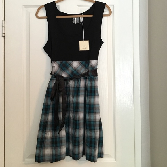 Dresses & Skirts - Black and Blue Tartan/ Plaid Tank Dress