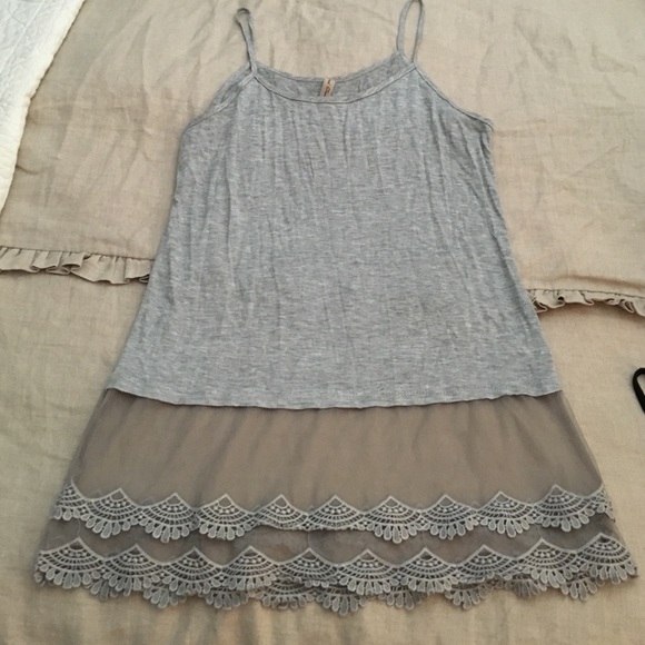 Grey lace extender camisole
