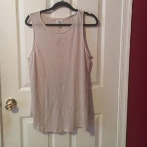 Cream sheer tank top